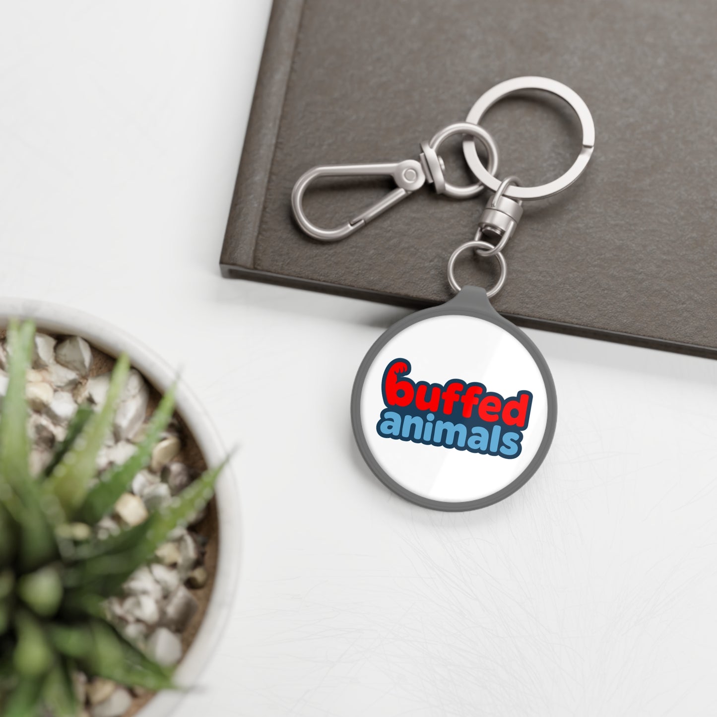 Buffed Animals logo keychain